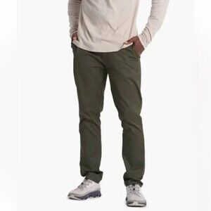 Vuori Mens 34 Collins Chino Green Olive Pants V433 Cotton Blend Slack